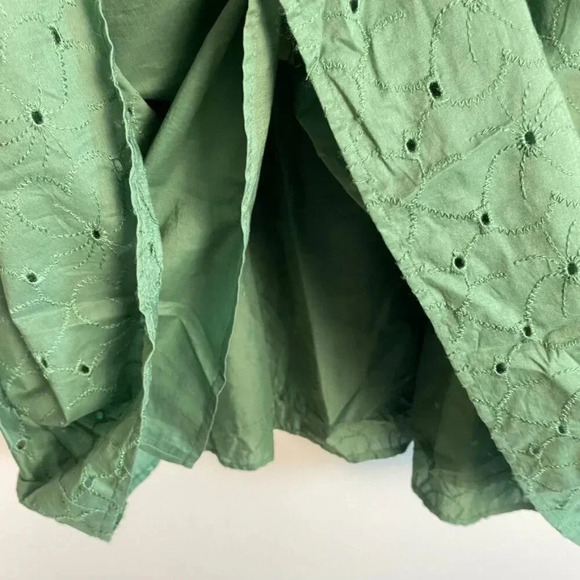 NWT J. Crew Green Eyelet Mini Shirtdress - Picture 7 of 14